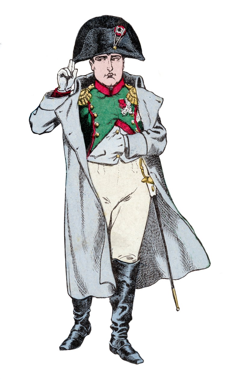 Porträtt av Napoleon Bonaparte - litografi av Job (Jacques Onfroy de Breville) från "" Le Grand Napoleon des Petites Enfants""" 1893 av pseudonym for Onfray de Breville Jacques Job