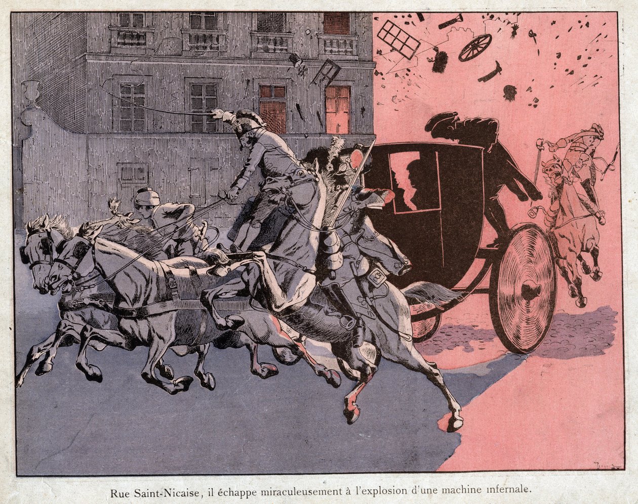 Attacken på rue Saint Nicaise av pseudonym for Onfray de Breville Job