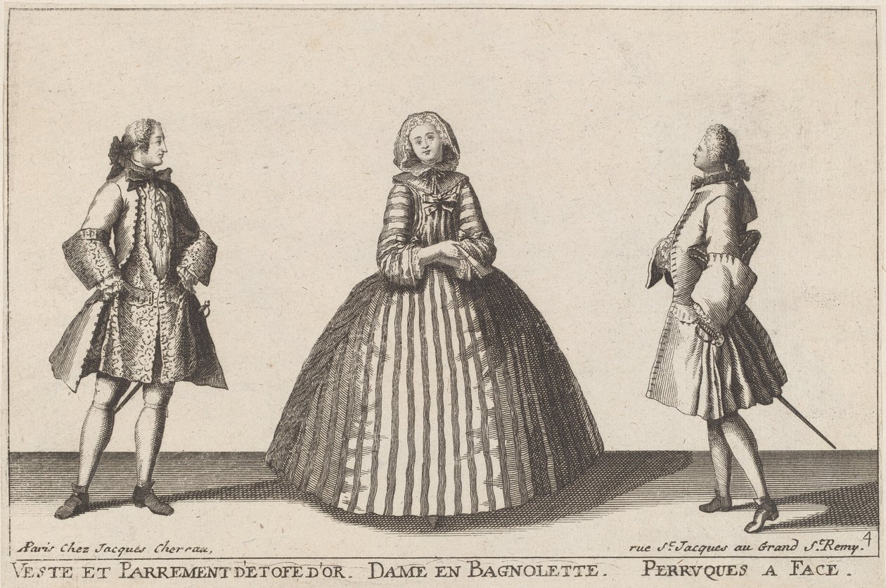Jacka och Guldduk Facing/Lady in Bagnolette/Faced Peruker av published by Jacques Chéreau