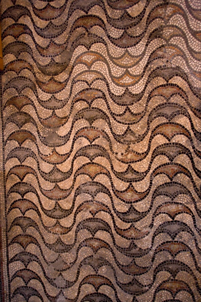 Detalj av golvdekoration (mosaik) av School Italian