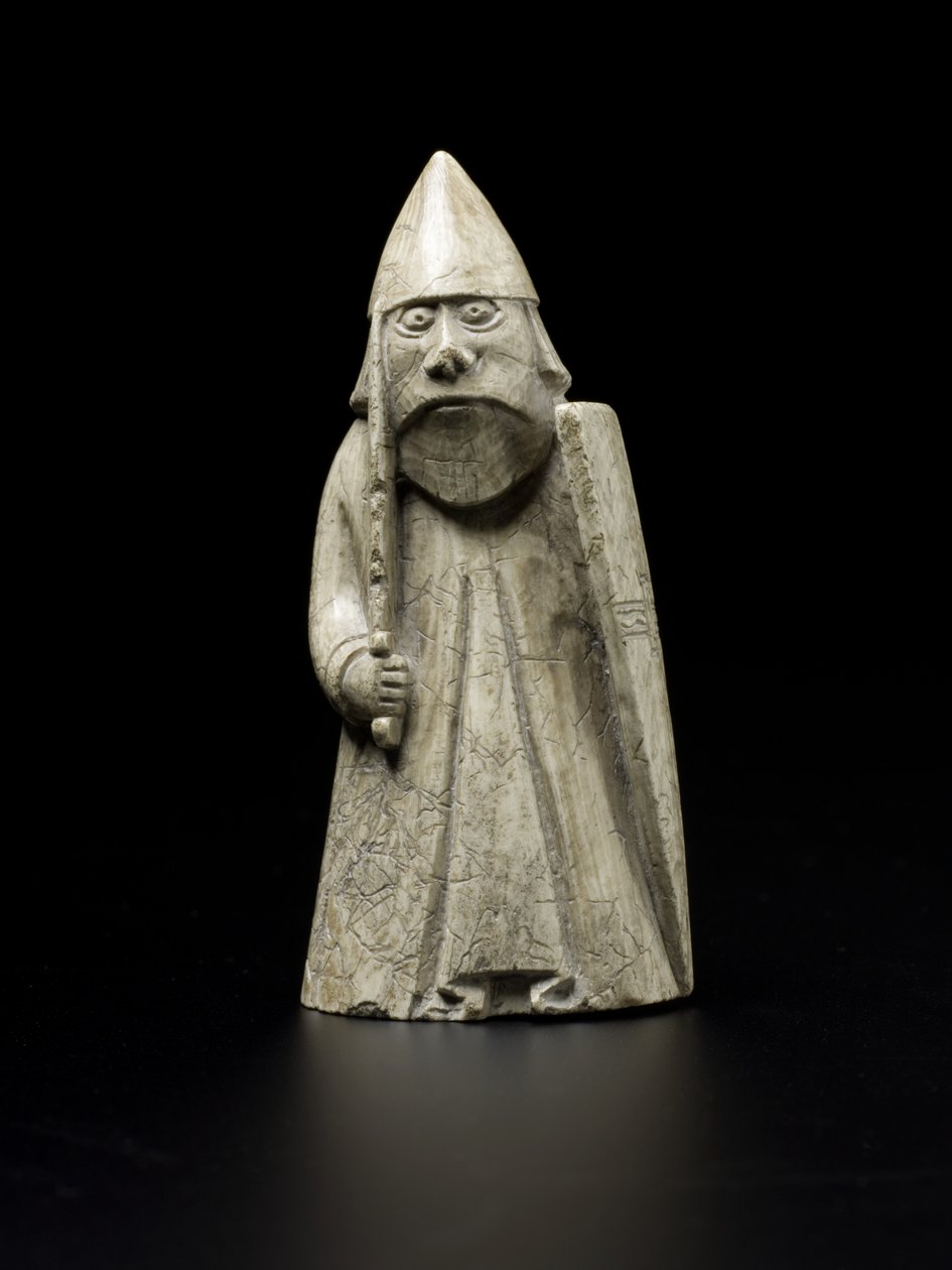 Lewis Chesspiece - Warder (valross elfenben) av school Scandinavian