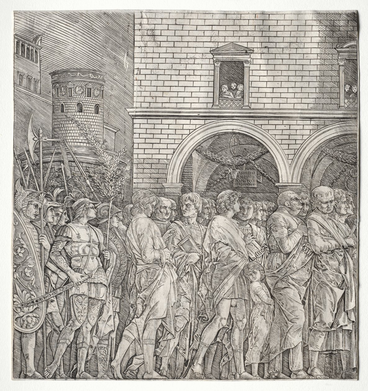 Caesars triumfer: Senatorerna av school of Andrea Mantegna