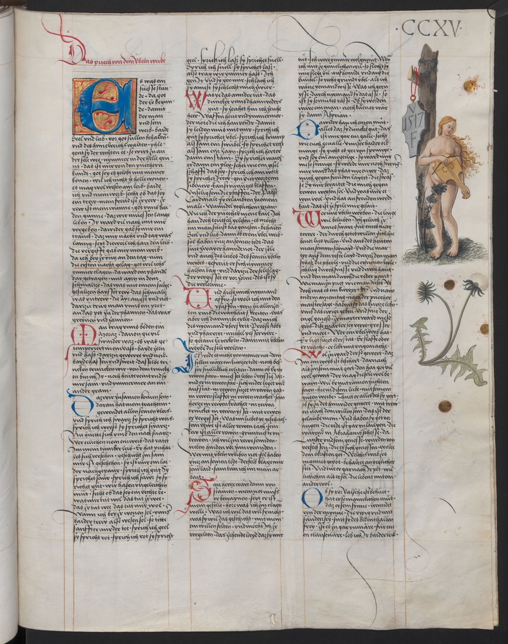 Ambraser Heldenbuch, folio 215r. Initialerna VF på skölden antas vara konstnärens. av Österreichische Nationalbibliothek,