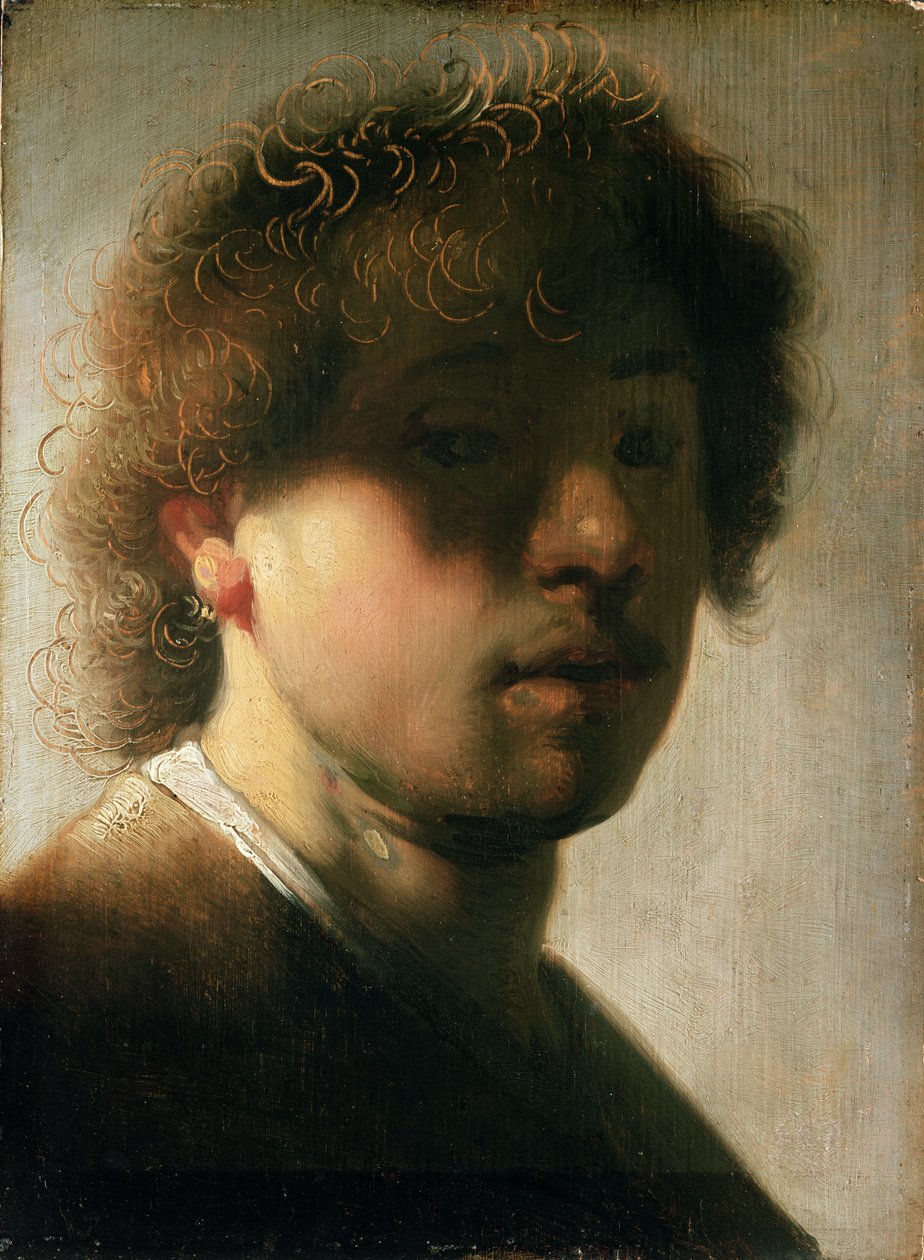 Portrait of Rembrandt with Overshadowed Eyes  av studio of Rembrandt Harmensz. van Rijn