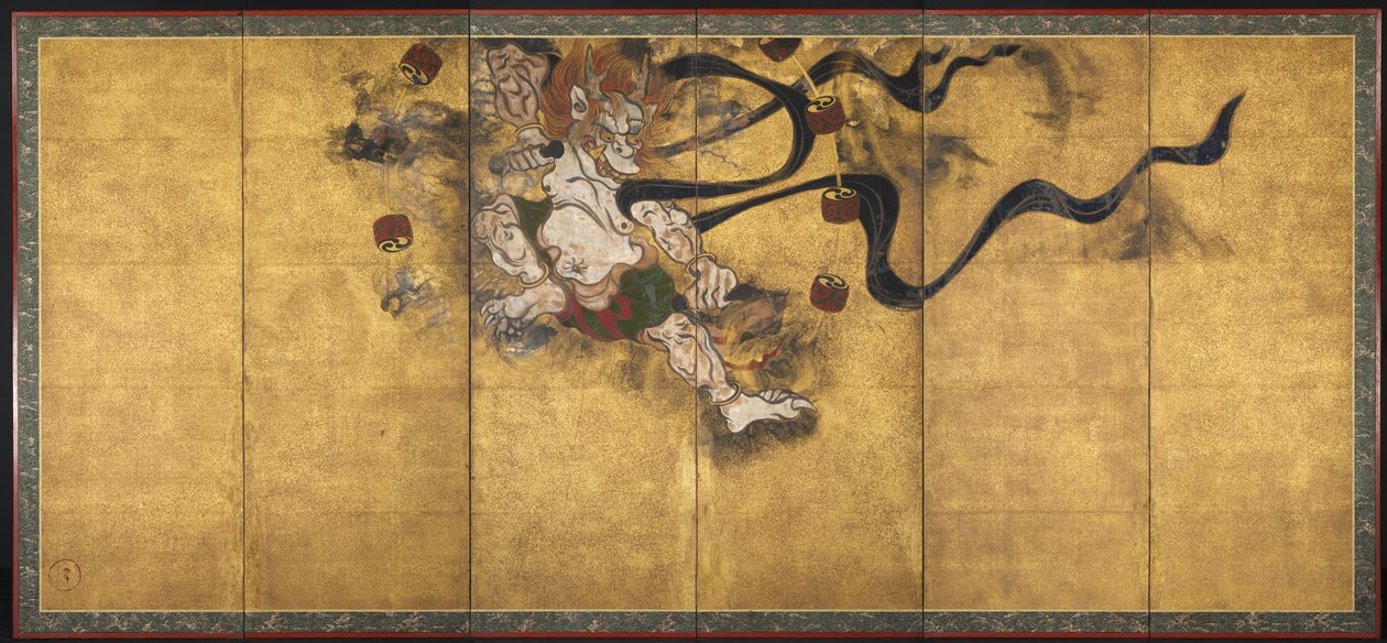 Åskguden (Raijin) av studio of Tawaraya Sōtatsu