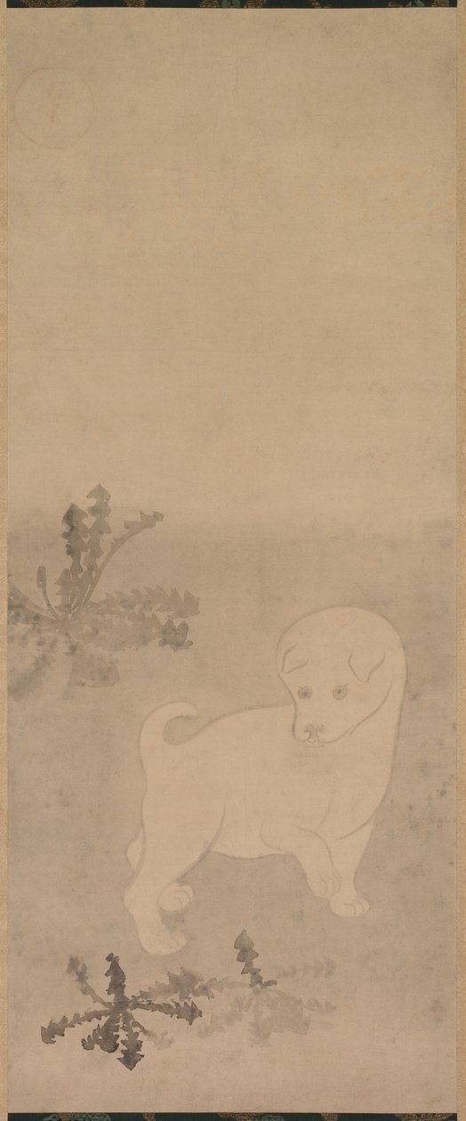 Valp med maskrosor av studio of Tawaraya Sōtatsu