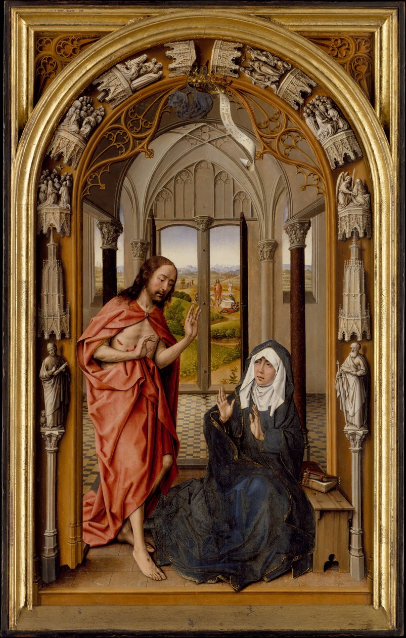 Kristus visar sig för sin mor, ca. 1496. av the Elder Juan de Flandes