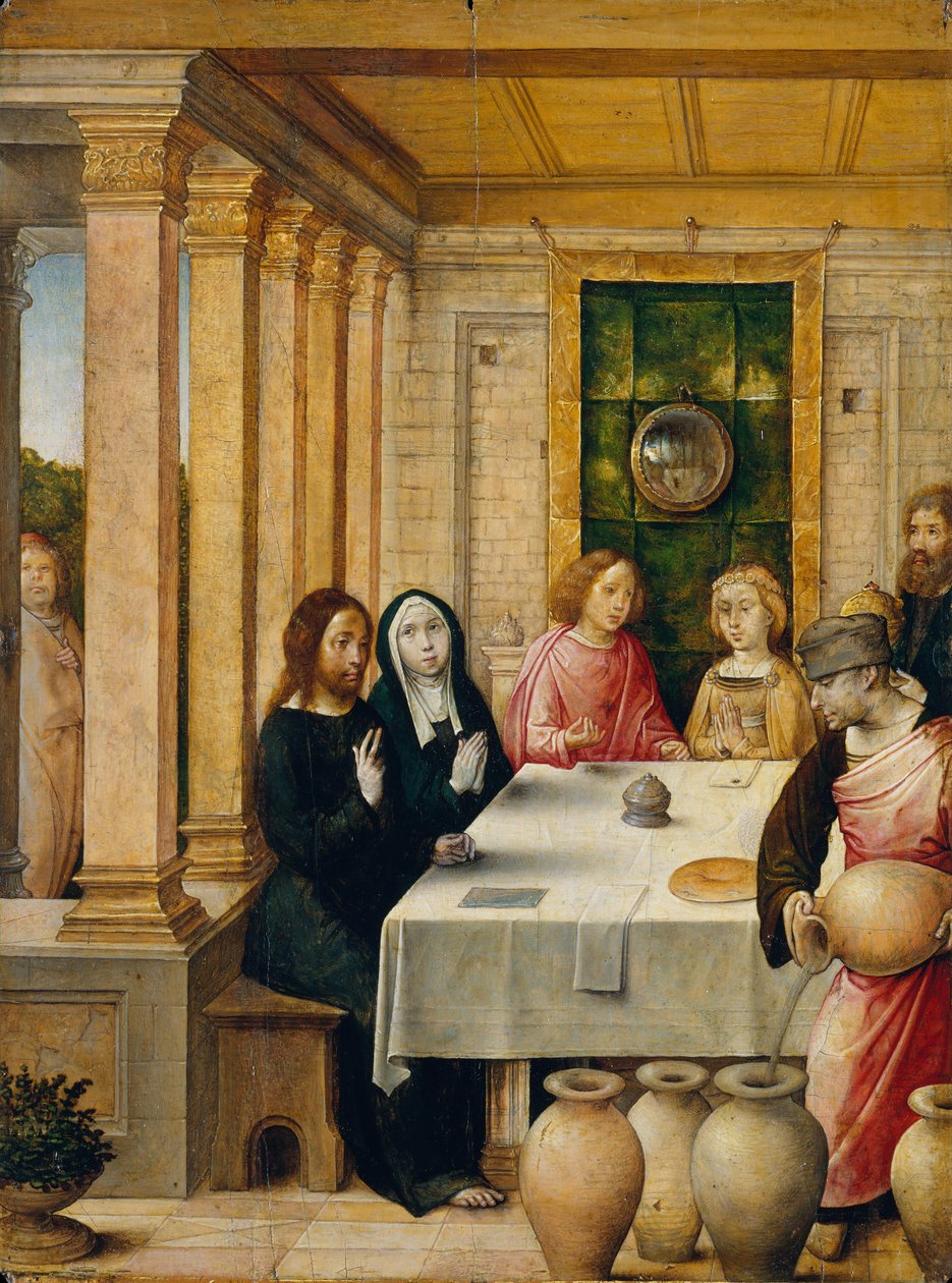 Bröllopsfesten i Kana, ca. 1500-1504. av the Elder Juan de Flandes