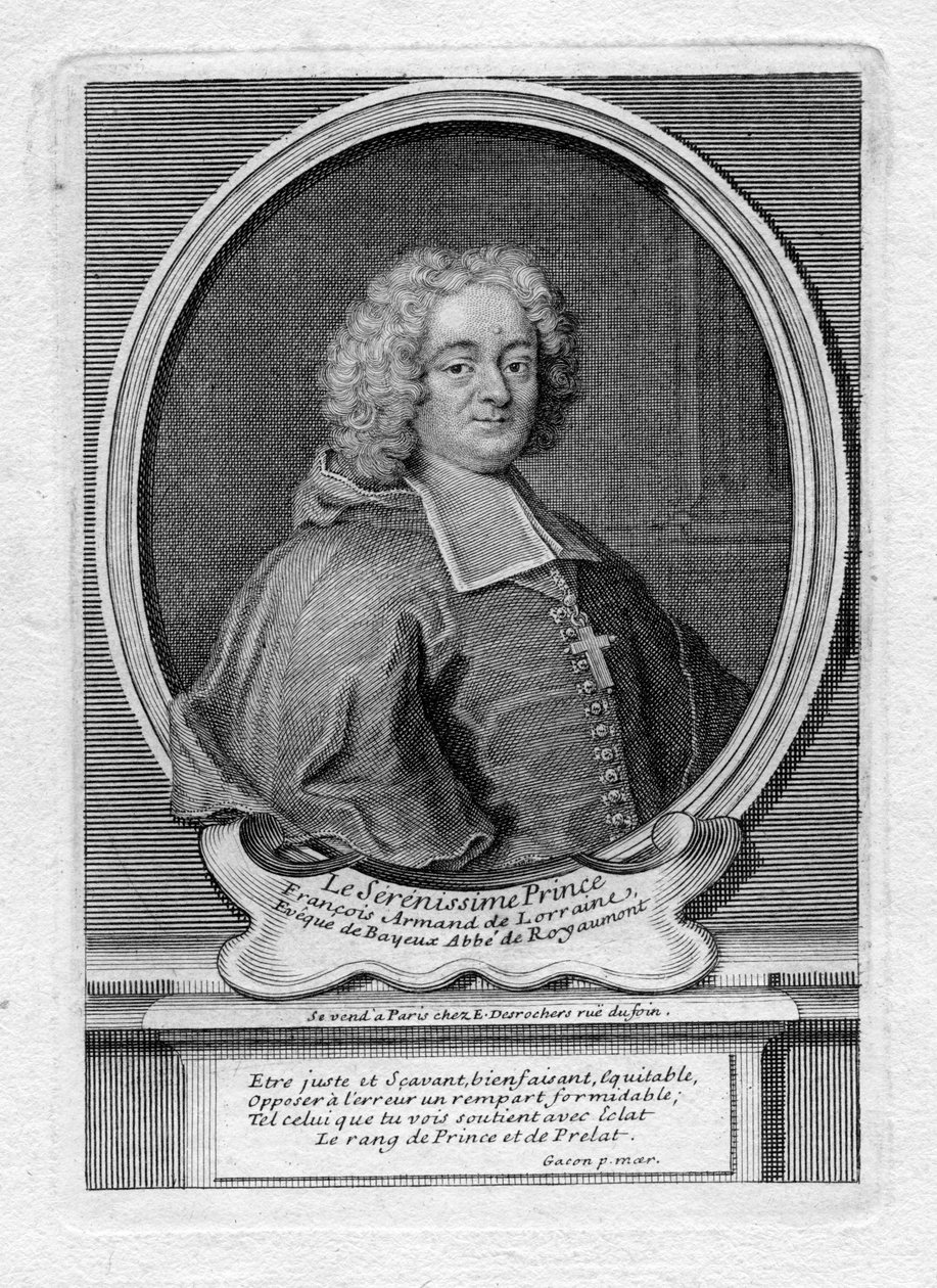 Porträtt av François-Armand de Lorraine-Armagnac av Etienne Jehandier Desrochers