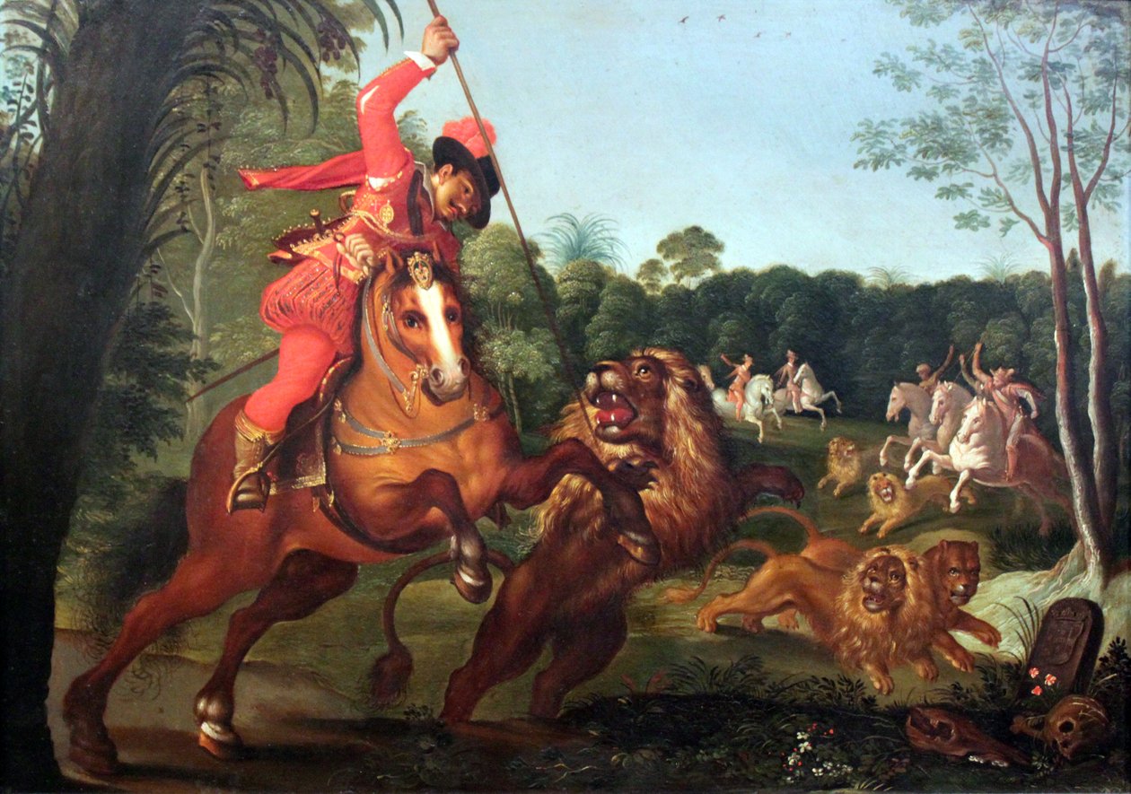 Lionjakt av Nürnberg Knight Wolfgang Holzschuher av Unknown