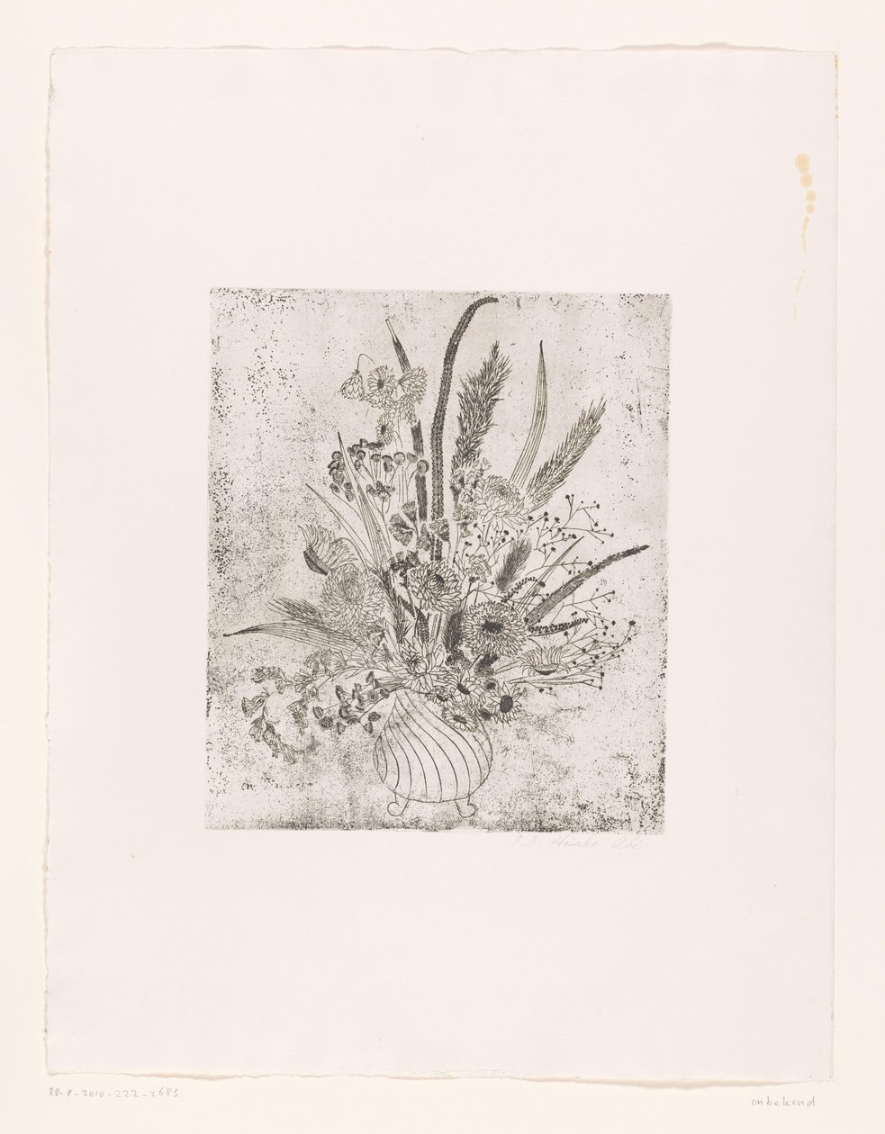 Vas med blommor av unknown (signed by artist)