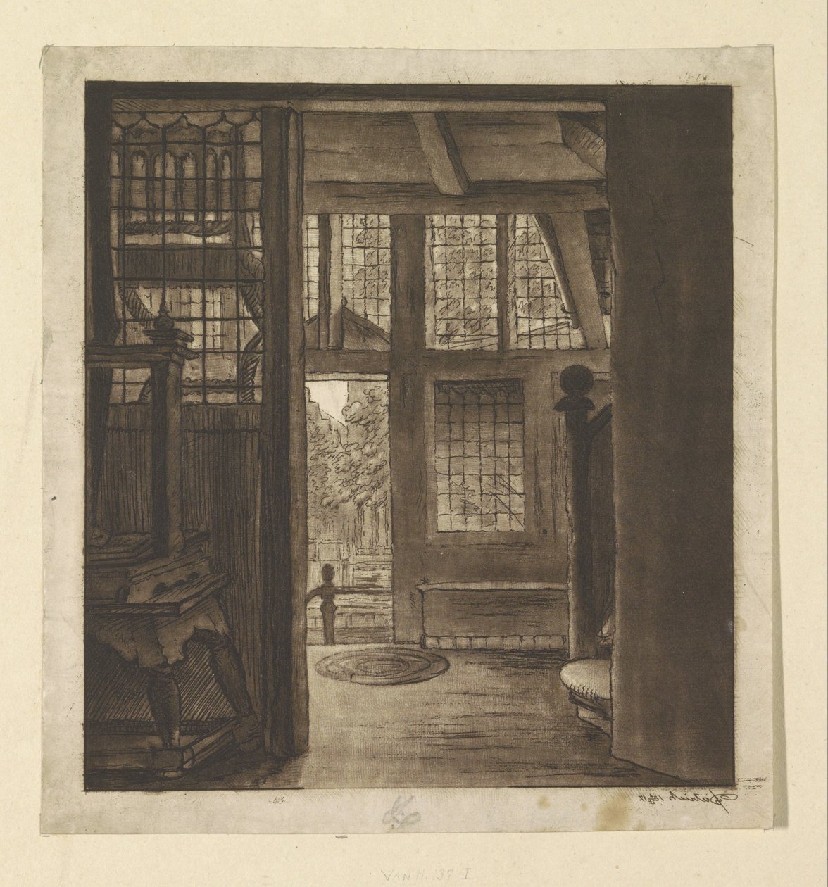 Interiör i Rembrandts hus av weduwe Dietrich