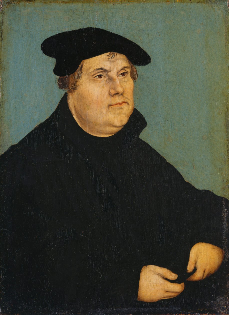 Porträtt av Martin Luther av workshop of Lucas Cranach the Elder