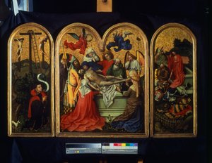 The Seilern Triptych - The Entombment, c.1425 (målning, bladguld på panel)