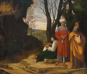 De tre filosoferna (olja på duk)