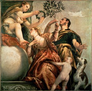 Allegori om kärlek: den lyckliga föreningen (målning på duk) av (1528-88) Veronese