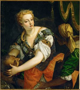Judith med Holofernes huvud ... (olja på duk)