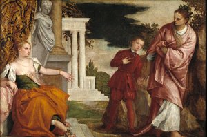 Young Man Between Vice and Virtue - Young Man Between Virtue and Vice - Veronese, Paolo (1528-1588) - ca 1581 - Olja på duk - 102x153 - Museo del Prado, Madrid av Veronese