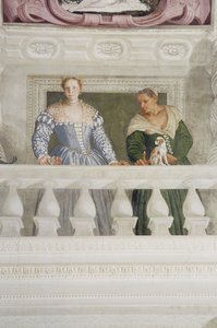 Medlemmar av Barbaros hushåll, från Sala di Olimpo, ca 1561 (fresk) (detalj) av Veronese
