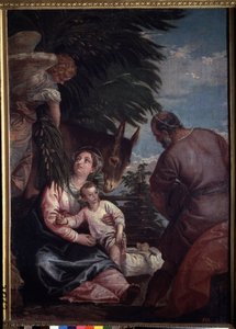 Vila på flyget till Egypten. Målning av Paolo Veronese (1528-1588). Olja på duk av Veronese