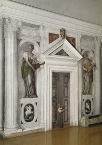 Utsikt över det korsformade rummet (korsrummet), cirka 1561 (fresk) av Veronese