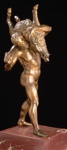 Hercules and the Erymanthian Boar (förgylld brons) av Giambologna