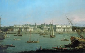 Greenwich Hospital, sett från Themsens norra strand, ca 1752 (olja på duk)