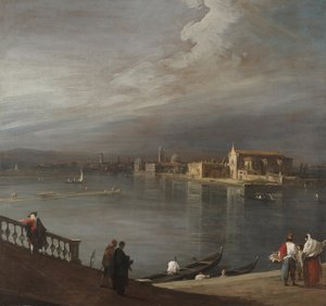 San Cristoforo, San Michele och Murano från Fondamenta Nuove, Venedig av Canaletto