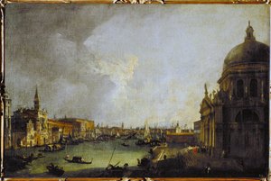 Canal Grandes flodmynning, Venedig (målning på duk) av (1697-1768) Canaletto