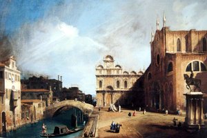 Venedig, skolan i S:t Markus av Canaletto