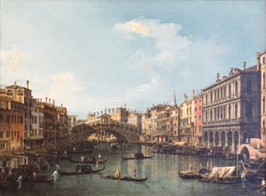 Utsikt över Venedig med Rialtobron av (1697-1768) Canaletto