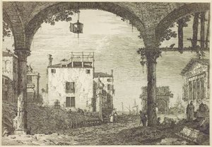 The Lantern Portico, c.1744 (etsning) av Canaletto