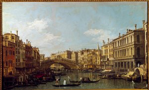 Den stora kanalen och bron Rialto en Venedig målning av Antonio Canal dit Il Canaletto (1697-1768) 1700-talets Paris, Musee Jacquemart Andre