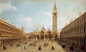 Utsikt över Markusplatsen i Venedig Målning av Antonio Canaletto-kanalen (1697-1768) omkring 1740, 76 x 45 cm - Paris. Jacquemart Andre-museet