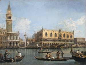 Utsikt över San Marcos bassäng från Punta della Dogana av Canaletto