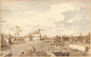 "" Vue de Porta Portello avec le canal Brenta, Padoue "" (Porta Portello med Brenta-kanalen i Padua) Dessin a la plume d