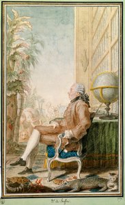 Porträtt av Georges-Louis Leclerc, greve av Buffon (1707-1788), naturforskare, intendant för Jardin du Roi. Akvarell av Louis Carrogis Carmontelle (1717-1806). Chantilly. Conde Museum
