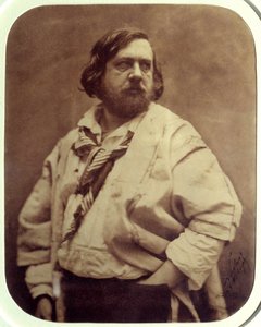 Porträtt av den franske författaren Theophile Gautier (1811-1872) i den vita blusen Fotografi av Felix Tournachon dit Nadar (1820-1910) 1854 Paris, musee d