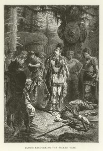 Clovis återvinner den heliga vasen (gravyr)