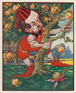 Illustration till Gullivers resor av Jonathan Swift (färglitografi) av (after) American School