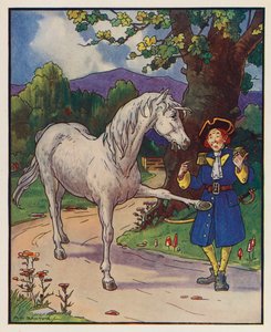Illustration till Gullivers resor av Jonathan Swift (färglitografi) av (after) American School