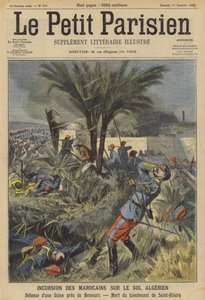 Marockaners intrång i Algeriet (färg litho)