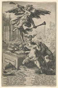 Berömmelse och historia, efter 1586 (gravyr på lagt papper)