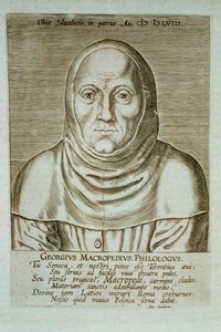 Georgius Macropedius Philologus (ca 1486-1588) (träblockstryck)