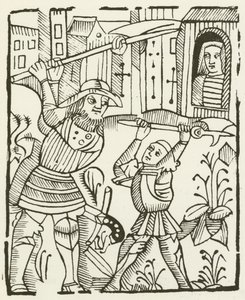 Guy of Warwick (gravyr) av (after) English School