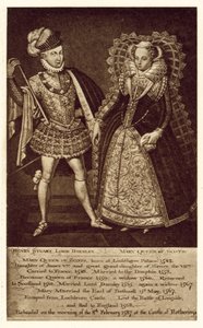 Henry Stuart Lord Darnley, Mary Queen of Scots (litho) av (after) English School