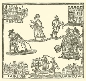 Illustration till The Roxburghe Ballads (träsnitt) av (after) English School