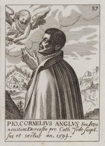 John Cornelius, engelsk jesuit katolsk präst och martyr (gravyr)