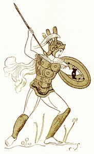 Samnite warrior, efter en målad vas i Louvren, illustration från 