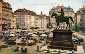 Market Place, Wien, Österrike (färgfoto) av (after) English photographer